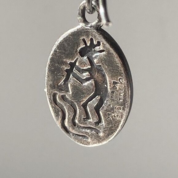 Vintage  Sterling Silver 925 Kokopelli Drop Earrings Fertility Native American - Picture 8 of 14